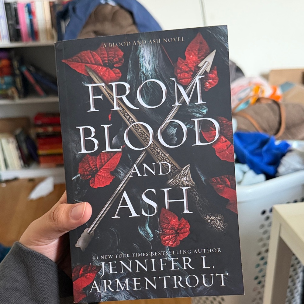 From Blood and Ash by Jennifer L. Armentrout - Dark Cover with Red Leaves